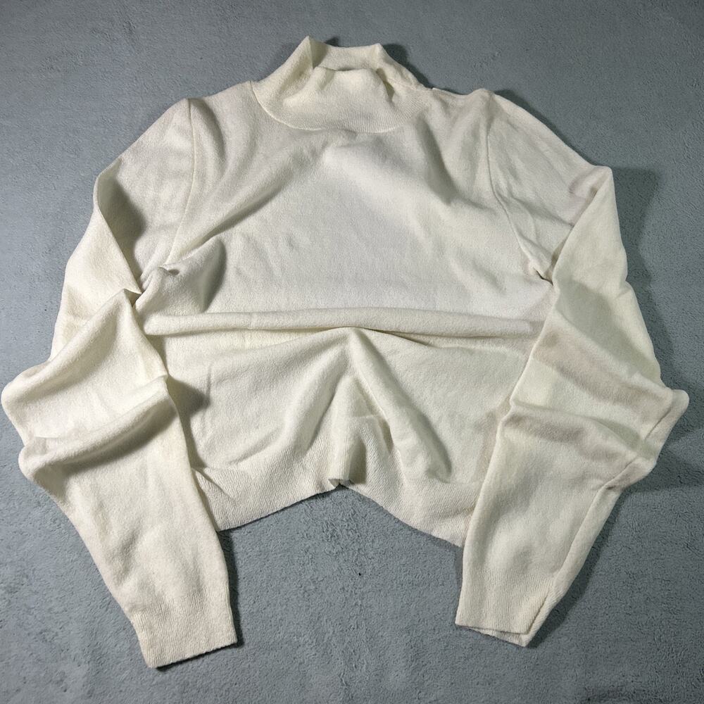 90s VTG Free People Turtleneck Sweater Medium Made in USA Blank Goth Formal